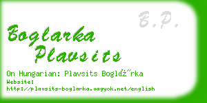 boglarka plavsits business card